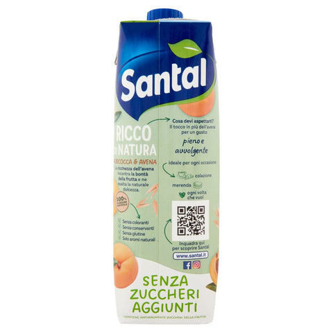 Santal Fruchtsaft 12x Parmalat Santal Ricco di Natura Albicocca e Avena Aprikose und Hafer Fruchtsaft ohne Zuckerzusatz 1000ml 8002580006757