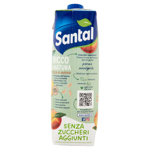 Santal Fruchtsaft 12x Parmalat Santal Ricco di Natura Succo di Frutta Pesca e Avena Pfirsich und Hafer Fruchtsaft ohne Zuckerzusatz 1000ml 8002580006764