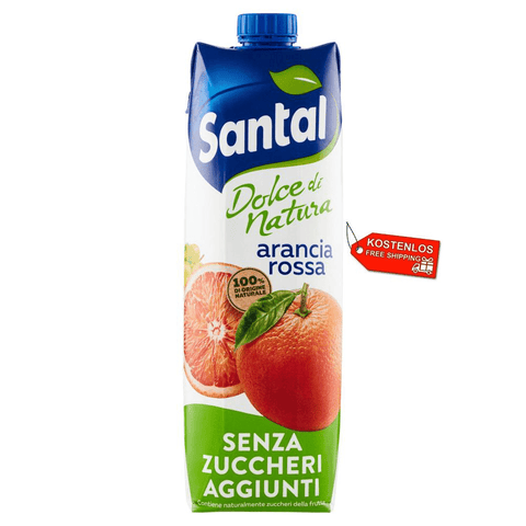 Santal Fruchtsaft 12x Parmalat Santal Succo di Frutta Arancia Rossa Dolce di Natura Zero Blutorange Fruchtsaft Null Zuckerzusatz 1Lt 8002580005156