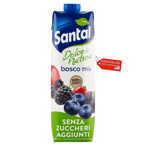 Santal Fruchtsaft 12x Parmalat Santal Succo di Frutta Bosco Mix Dolce di Natura Zero Beeren Fruchtsaft Null Zuckerzusatz 1Lt 8002580003244