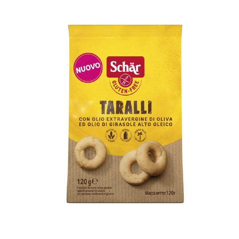 Schar Brot Schär Gluten Free Taralli mit Nativem Olivenöl Extra Salziger Snack Glutenfrei 120g 8008698036358