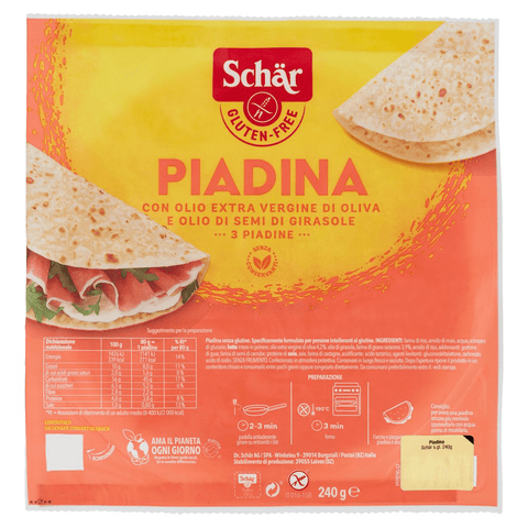 Schar Brot Schär Piadina senza Glutine Glutenfrei 240g 8008698014660