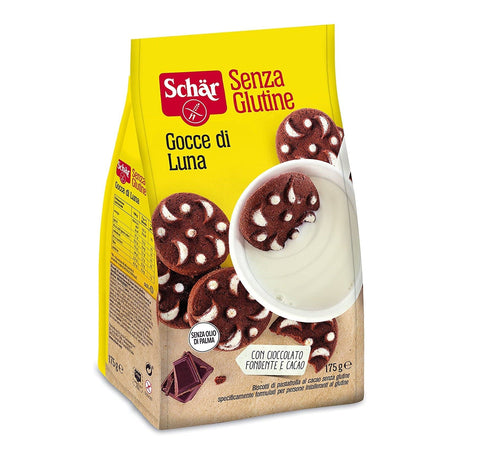 Schar Gocce di Luna dunkle Schokolade und Kakao Shortbread Kekse 175g - Italian Gourmet