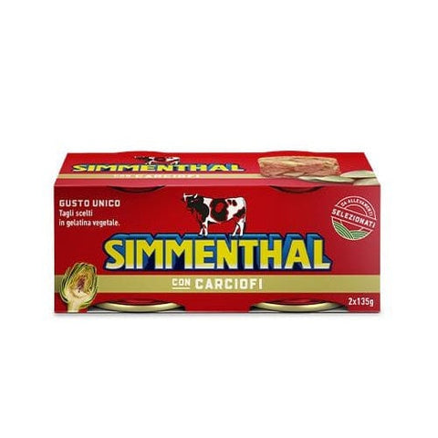 Simmenthal Dosen Essen Simmenthal con Carciofi  Fleisch in Gelee mit Artischocken  (2x135g) 8004030921238