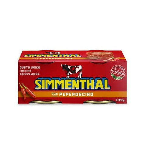 Simmenthal Dosen Essen Simmenthal con Peperoncino Fleisch in Gelee mit Chili (2x135g) 8004030921115