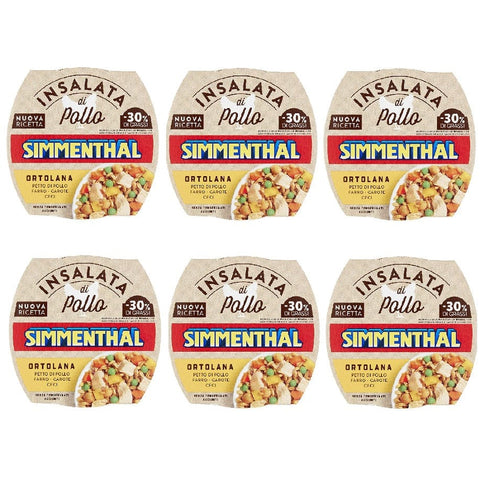 Simmenthal Dosenfleisch 6x160g Simmenthal Ortolana, Insalata di Petto di Pollo con Farro, Ceci, Carote e Piselli 160 gr 8004030925007