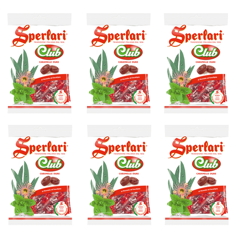 Sperlari Club Rossa Caramelle Dure Bonbons mit Menthol und Eukalyptus 200g - Italian Gourmet