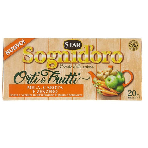 Star Kräutertee Star Sognid'oro Orti&Frutti Infusion aus Apfel, Karotte und Ingwer Jede Packung enthält 20 Filter mit 2g