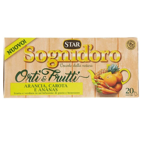 Star Kräutertee Star Sognid'oro Orti&Frutti Infusion aus Orange, Karotte und Ananas Jede Packung enthält 20 Filter mit 2,5 g
