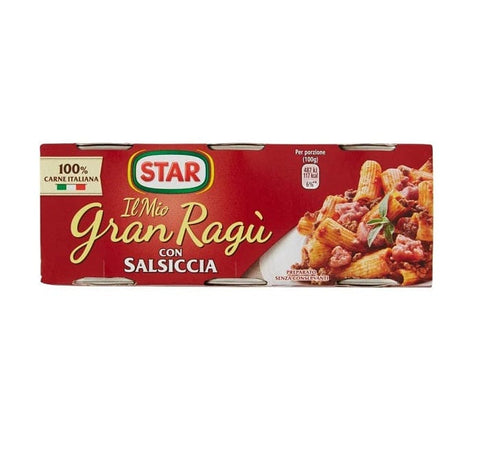 Star Il Mio Gran Ragù Tomatensauce mit verzehrfertiger Wurst (3x100g) - Italian Gourmet