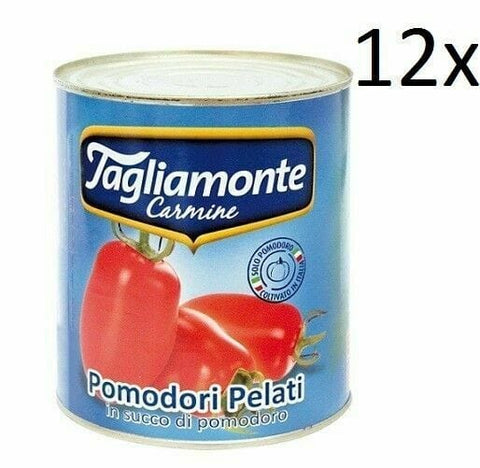 Tagliamonte Pelati Italienische geschälte Tomaten (12x800g) - Italian Gourmet