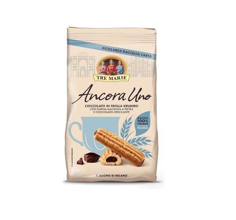 Tre Marie Ancora Uno Schokolade in Mürbeteig Krumiro Gefüllte Kekse mit gemahlenem Mehl und knuspriger Schokolade 300g - Italian Gourmet