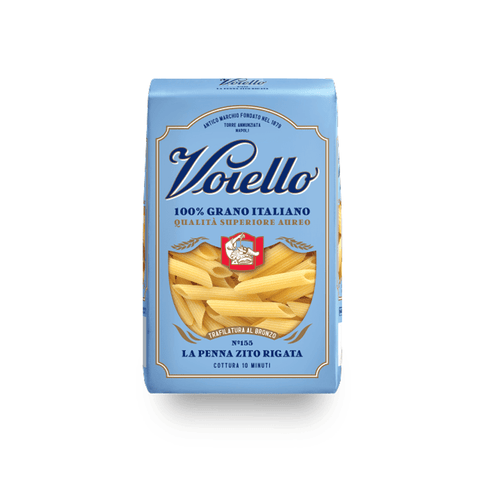 Voiello pasta Voiello La Penna Zito Rigata n°155 Pasta 100% Italienischer Weizen 500g Teigwaren aus Hartweizengrieß Bronze-Zeichnung