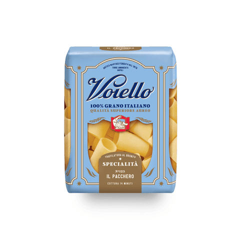 Voiello pasta Voiello Specialità Il Pacchero n°123 Pasta 100% Italienischer Weizen 500g Teigwaren aus Hartweizengrieß Bronze-Zeichnung