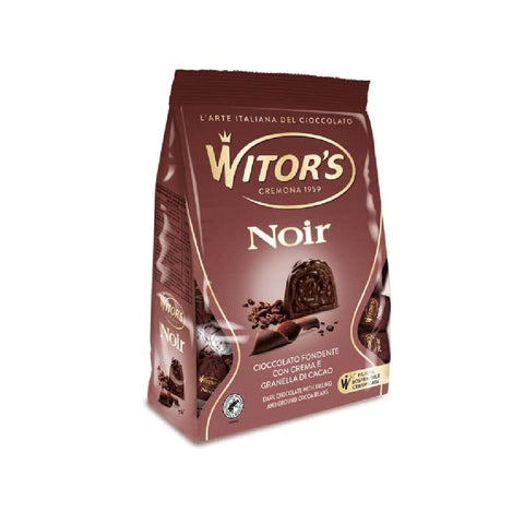 Witor's Weihnachtssüßigkeiten Witor's Noir Dunkle Schokolade mit Kakaocreme und Kakaokorn Schokoladenpraline 250g Packung