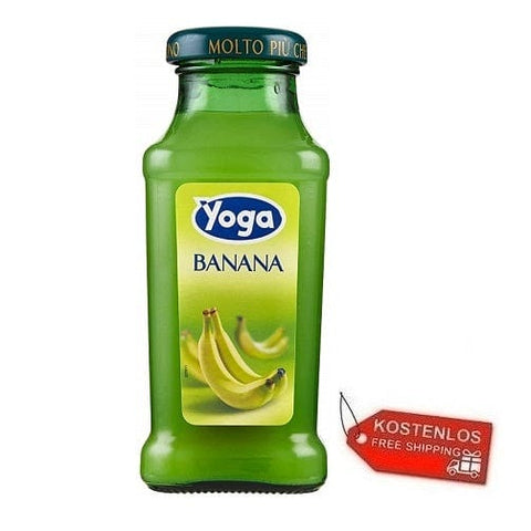 Yoga Fruchtsaft 24x Yoga Bar Banana Bananen Fruchtsaft Glasflasche 200ml 8001440307393