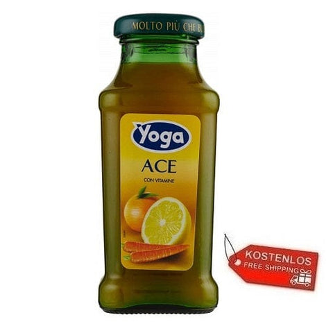 48x Yoga Bar Ace Fruchtsaft Glasflasche 200ml - Italian Gourmet