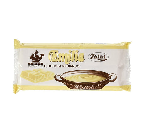 Zaini Emilia Blocco di Cioccolato Bianco Weißer Schokoladenblock 1 kg - Italian Gourmet